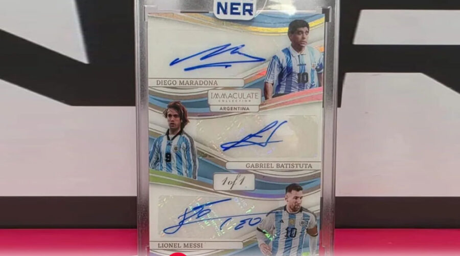 Legendák kézjegyével: Maradona, Messi és Batistuta aláírt kártyája került elő Budapesten